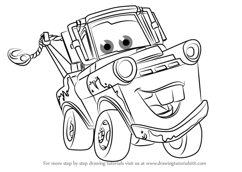 800x567 Learn How To Draw Tow Mater From Cars - Tow Mater Drawing