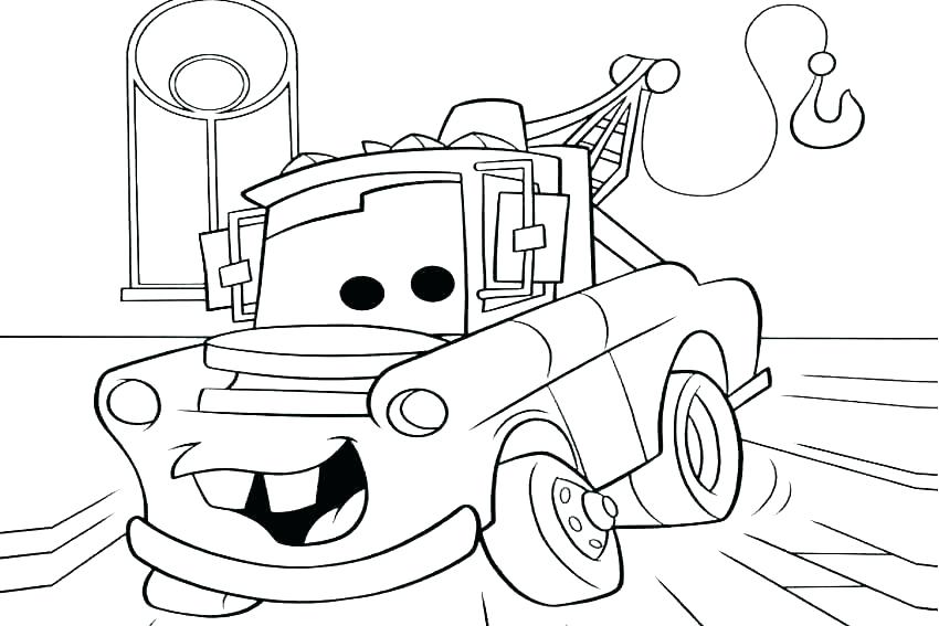 850x567 Lightning Mcqueen And Tow Mater Coloring Pages Sheet Colouring - Tow Mater Drawing