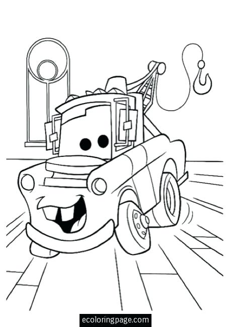 459x650 Mater Coloring - Tow Mater Drawing