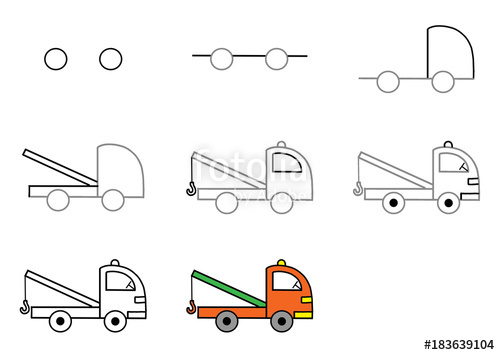 500x355 step - Tow Truck Drawing