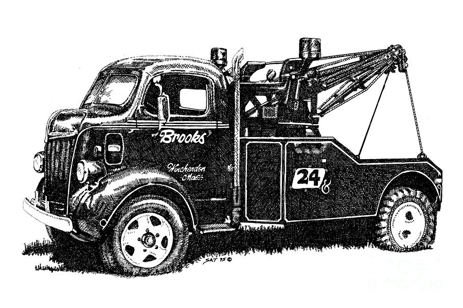 900x600 antique tow truck drawing - Tow Truck Drawing