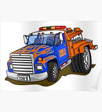 210x230 cartoon tow truck wrecker drawing posters redbubble - Tow Truck Drawing