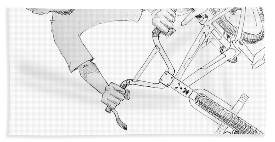 967x500 Cool Bmx Drawing Beach Towel For Sale - Towel Drawing