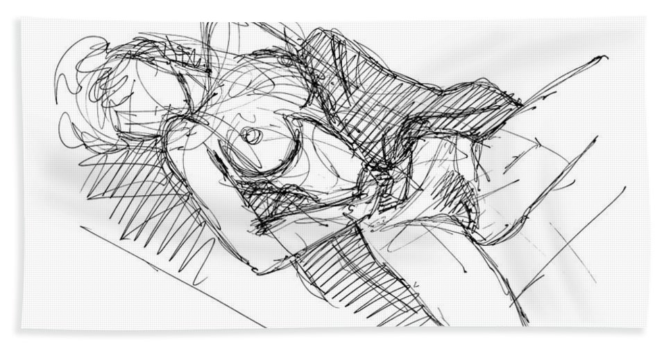 967x500 Erotic Art Drawings Bath Towel For Sale - Towel Drawing