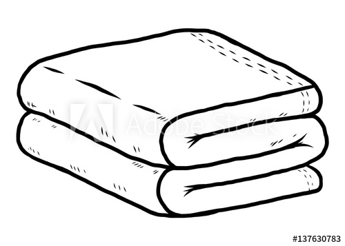500x357 Towel Cartoon Vector And Illustration, Black And White, Hand - Towel Drawing