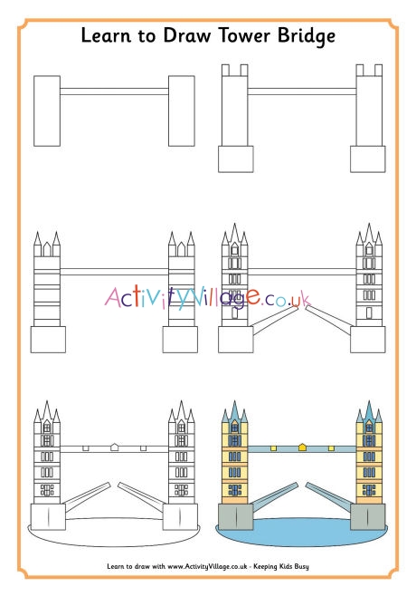 460x658 Learn To Draw Tower Bridge - Tower Bridge Drawing