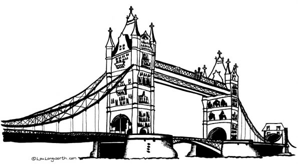 595x336 Tower Bridge Drawing - Tower Bridge Drawing