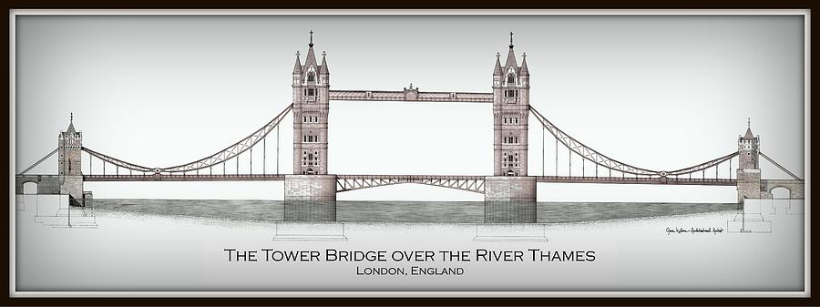 900x337 Tower Bridge London - Tower Bridge Drawing