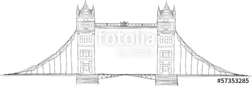 500x171 Tower Bridge Drawing Stock Image And Royalty Free Vector - Tower Bridge Drawing