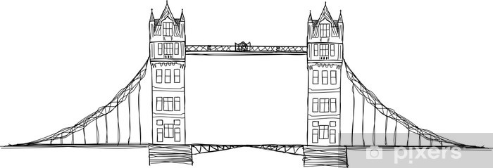 700x239 Tower Bridge Drawing Wall Mural We Live To Change - Tower Bridge Drawing