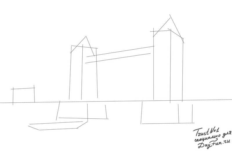 800x524 How To Draw Tower Bridge Step - Tower Bridge Drawing