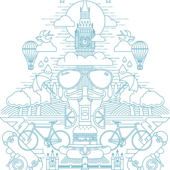 570x570 London Print Big Ben Tower Bridge London Art London Etsy - Tower Bridge Line Drawing