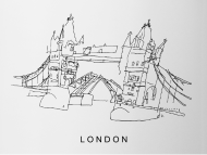 190x143 Edition Z London Tower Bridge - Tower Bridge Line Drawing