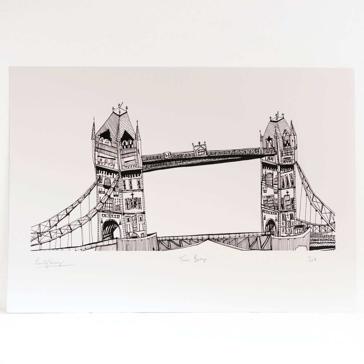 1200x1200 cecily vessey print tower bridge tower bridge shop - Tower Bridge Line Drawing