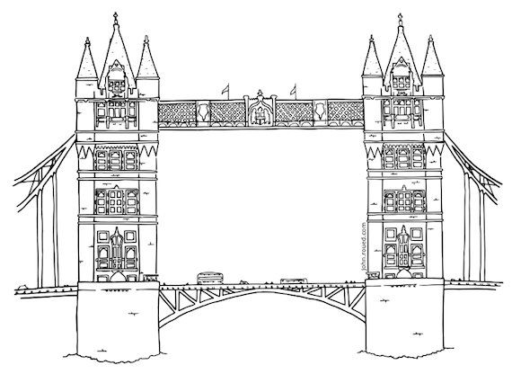 Tower Bridge Line Drawing at PaintingValley.com | Explore collection of ...