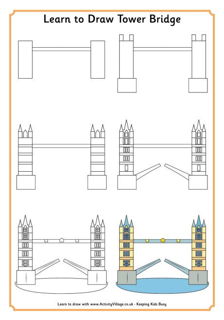 460x658 learn to draw tower bridge bridges london drawing, london - Tower Bridge London Drawing