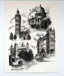 255x300 london tower bridge big ben st pail's power of london drawing - Tower Bridge London Drawing