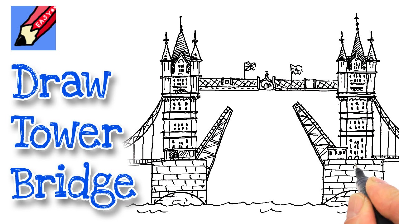 1280x720 how to draw london's tower bridge - Tower Bridge London Drawing
