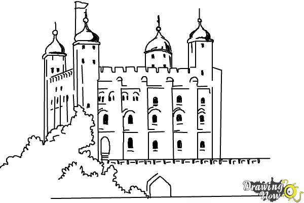 600x400 How To Draw The Tower Of London - Tower Drawing