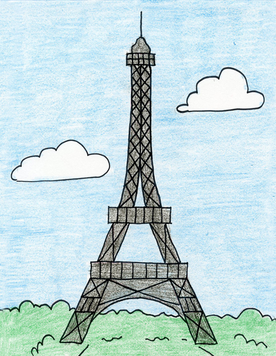 543x700 How To Draw The Eiffel Tower Art Projects For Kids - Tower Drawing