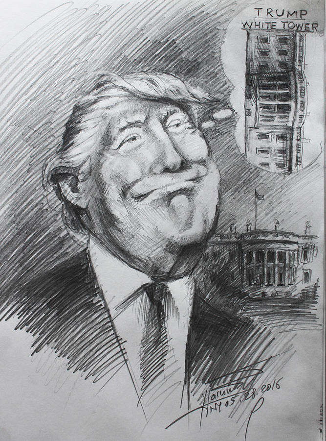 667x900 Trump White Tower Drawing - Tower Drawing
