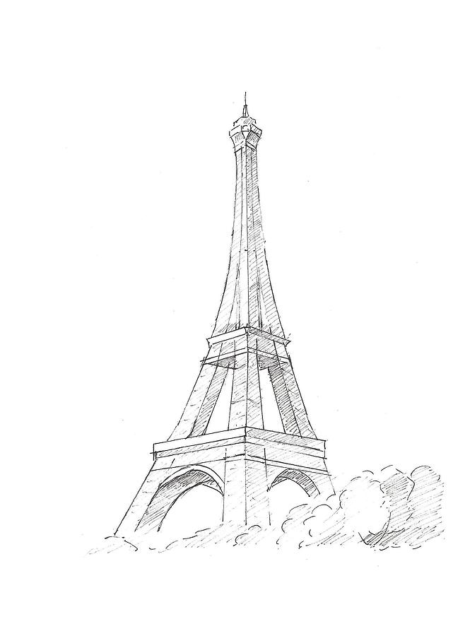 641x900 Eiffel Tower Sketch Drawing - Tower Drawing