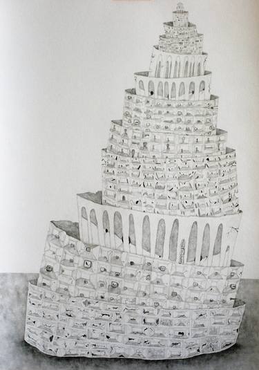 375x535 The Tower Of Babel Drawing - Tower Of Babel Drawing