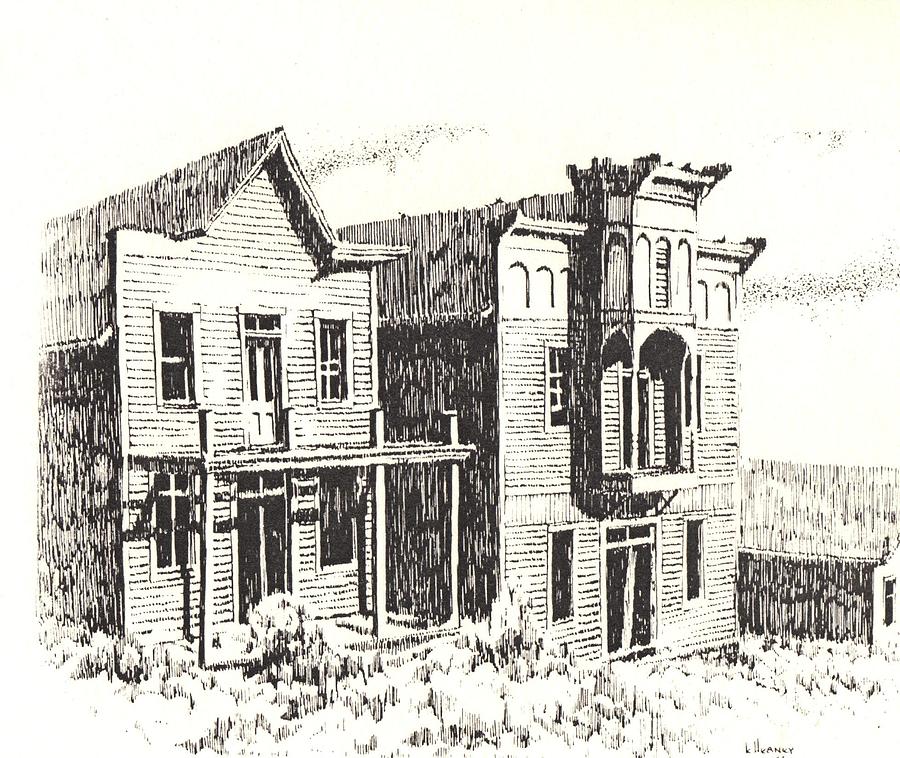 900x758 elkhorn ghost town montana drawing - Town Drawing