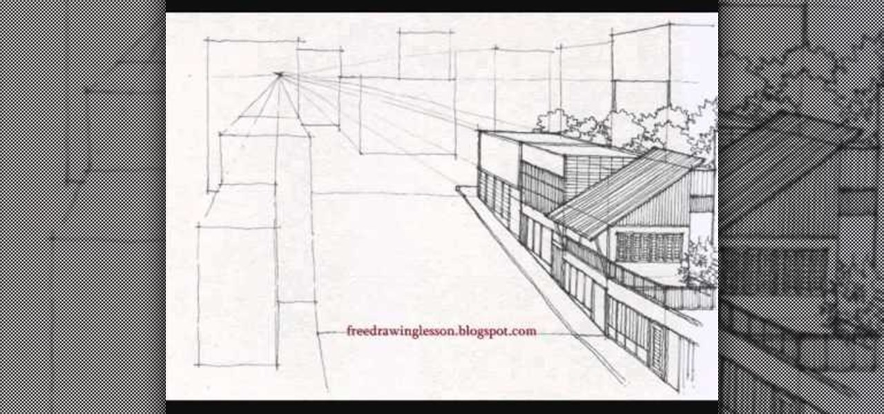 1280x600 how to draw a small and cozy town with a single vanishing point - Town Drawing