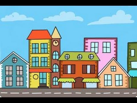 480x360 how to draw a town - Town Drawing