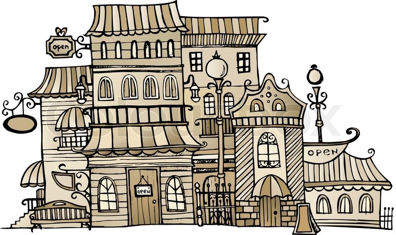 800x475 cartoon sketch vector fairy tale stock vector colourbox - Town Drawing