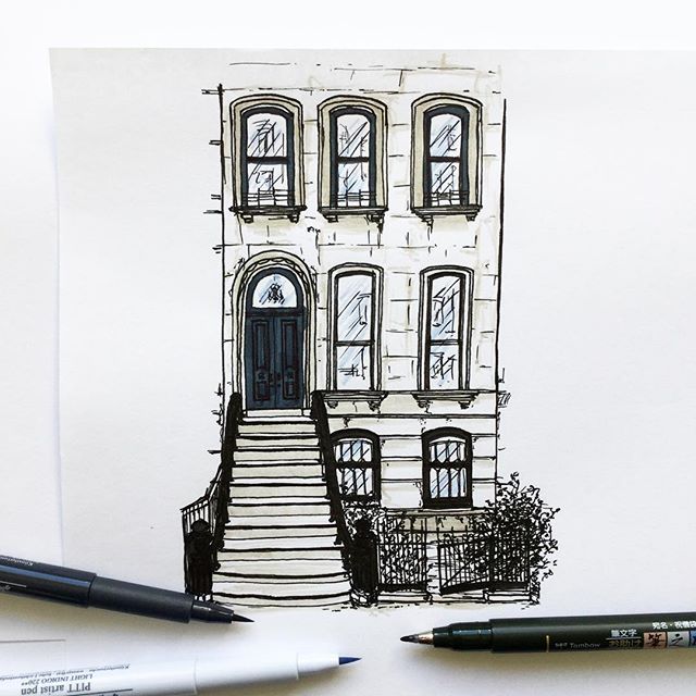 640x640 New York - Townhouse Drawing