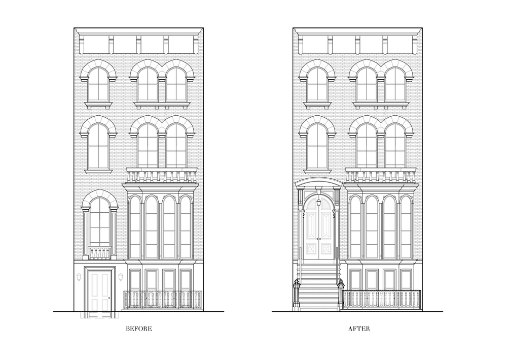 1000x707 townhouse restoration peter brotherton architect, p c - Townhouse Drawing