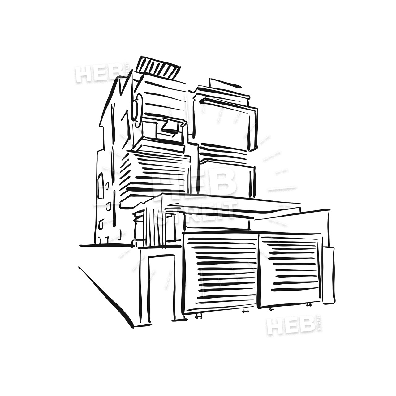 1280x1280 modern townhouse drawing hebstreits sketches - Townhouse Drawing