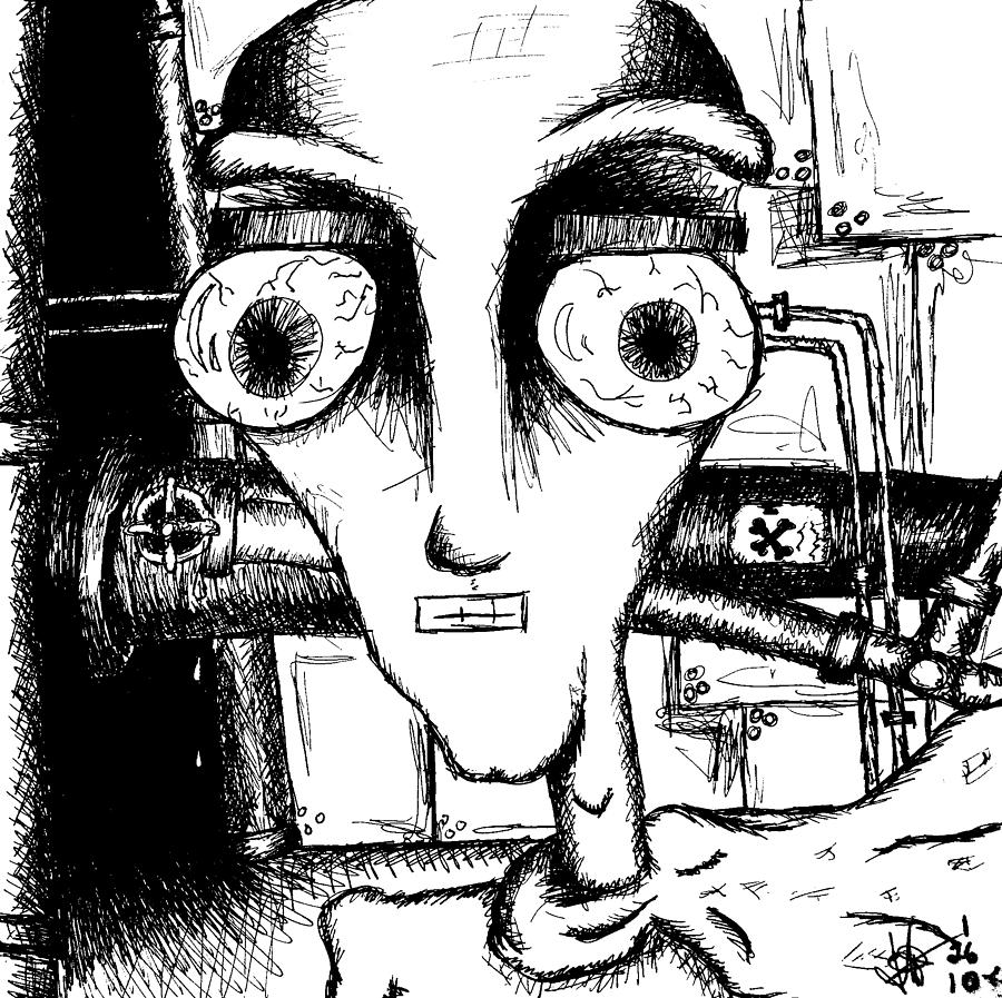 900x897 toxic man bw drawing - Toxic Drawing
