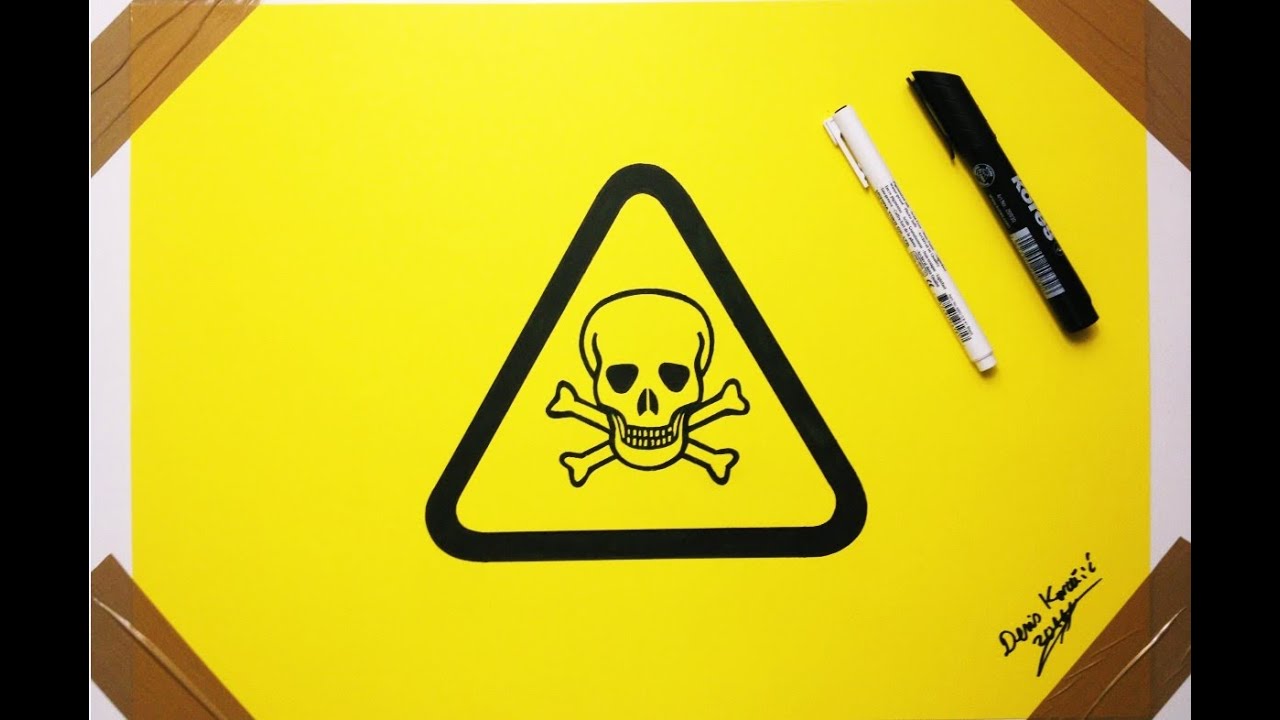 1280x720 toxic symbol drawing skull - Toxic Drawing