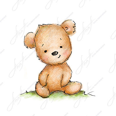 400x400 The Drawing Of Cute Teddy Bear Printable Art Digital File Etsy - Toy Bear Drawing
