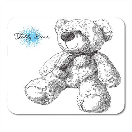 425x425 nakamela mouse pads sketch black cute hand drawn - Toy Bear Drawing