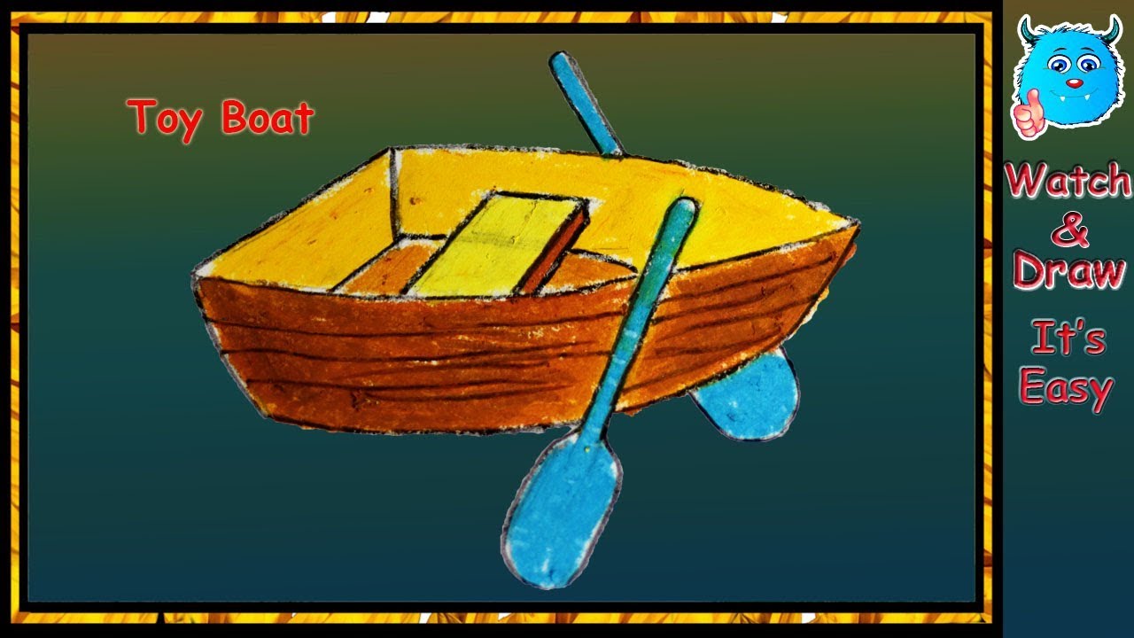 1280x720 Easy Toys Drawing How To Draw A Boat Step - Toy Boat Drawing