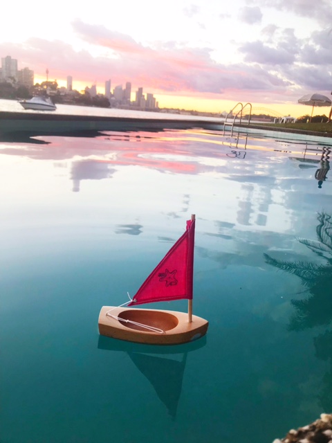 480x640 toy wooden sailing boat princess starfish drawing on sail - Toy Boat Drawing