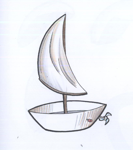 450x507 Wind Up Sailboat - Toy Boat Drawing