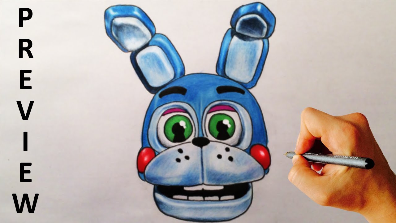 1280x720 how to draw adventure toy bonnie from fnaf world step - Toy Bonnie Drawing
