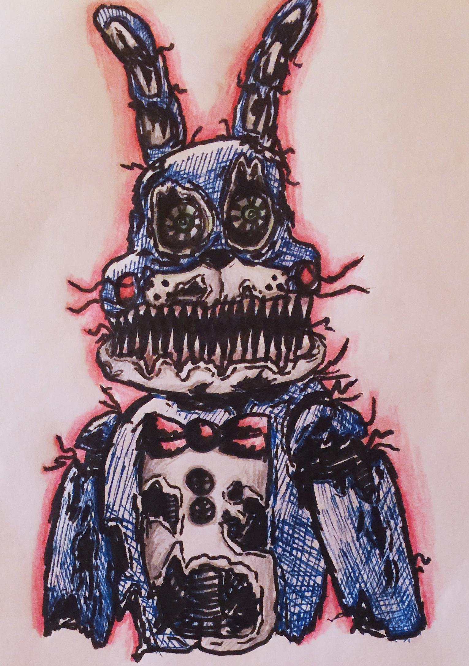 1530x2172 nightmare toy bonnie drawing fivenightsatfreddys - Toy Bonnie Drawing
