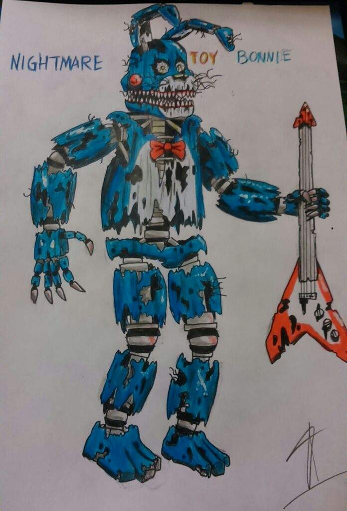 696x1024 nightmare toy bonnie drawing five nights at freddy's amino - Toy Bonnie Drawing
