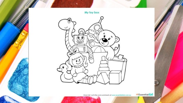 620x349 My Toy Box Colouring Page - Toy Box Drawing