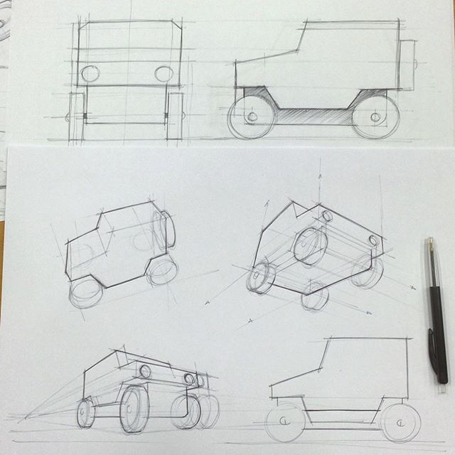 640x640 perspective studies of a simple wooden toy car - Toy Car Drawing