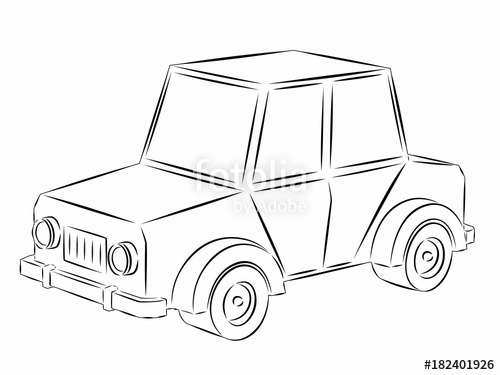 500x375 Illustration Of Toy Car, Vector Draw Stock Image And Royalty Free - Toy Car Drawing