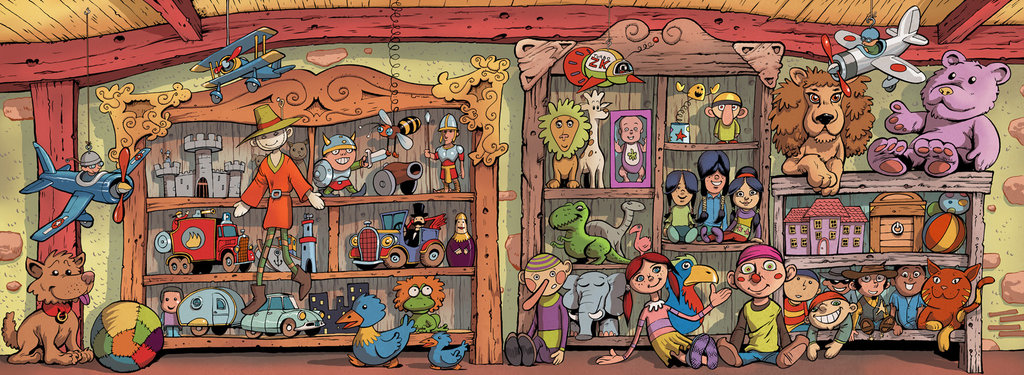 1024x375 forum characters for game - Toy Shop Drawing