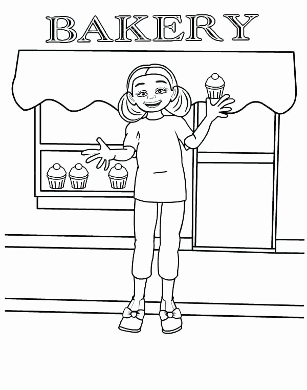 600x761 Grocery Store Coloring - Toy Shop Drawing