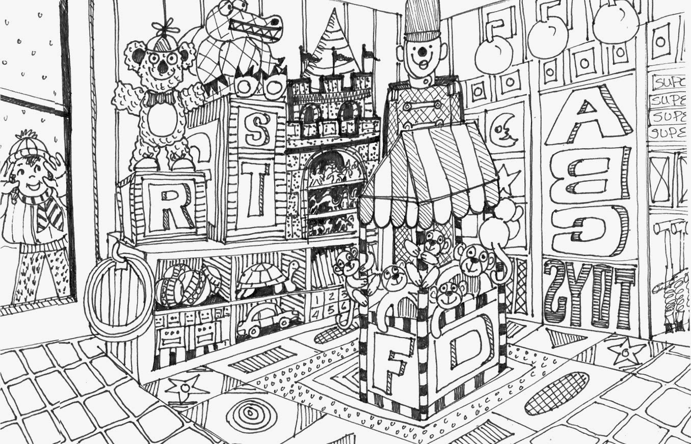1356x872 Louann Mattes Brown Toy Store, Doodle Day Challenge - Toy Shop Drawing